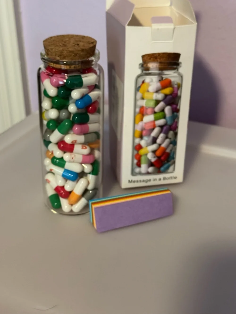Message in a Bottle Capsule Jar with paper for positives notes